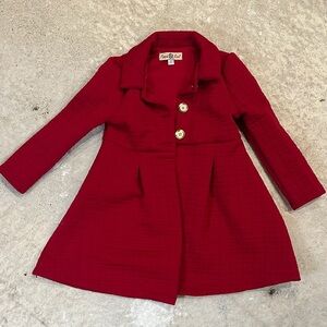 Stylish Kids' Red Pea Coat